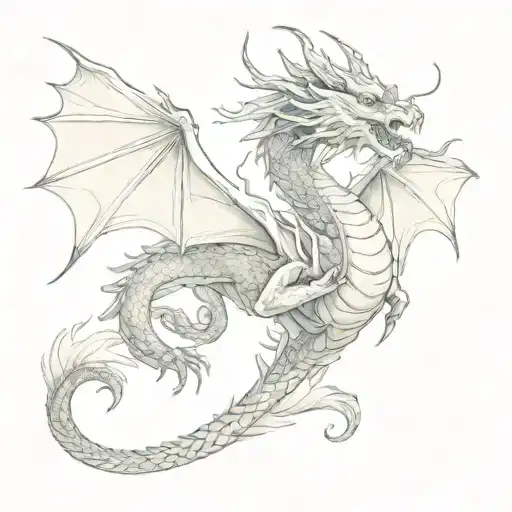 Asian Style Dragon Flying