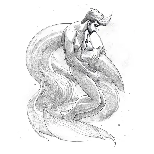 Sexy Pinup Male Merman