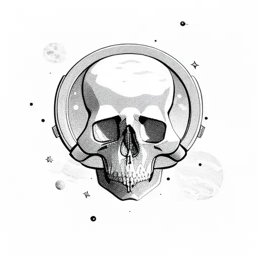Astronaut Skull In Space