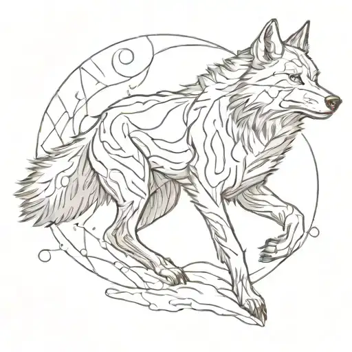 A Wolf In A Cartoon Style Performing A Walk-cycle