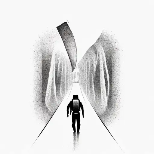 Man Walking Into Space On Dna