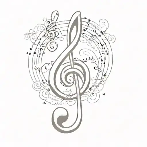 Treble Clef Music And Initial