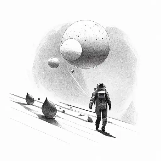 Man Walking Into Space