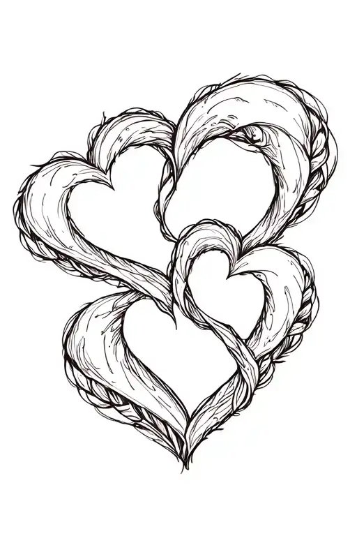 4 Interlocking Hearts Symbolizing Children Surrounded