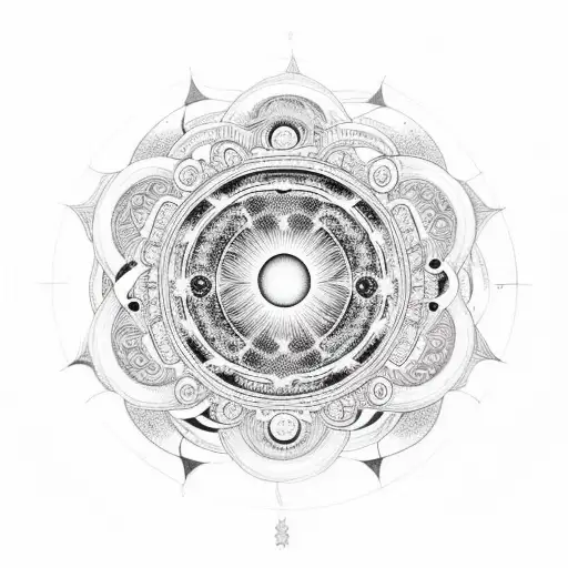 An Intricate Coffee Bean Mandala With A Moon In The Center