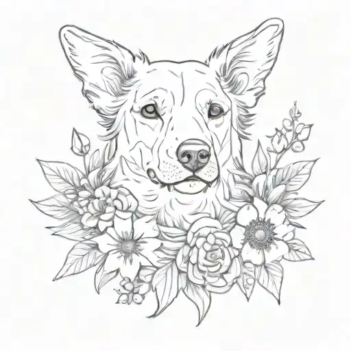 Dog With Flowers