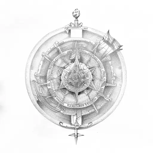 1 Compas Rose Nautical Map