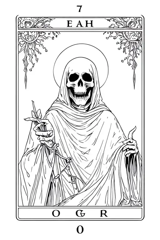 Death Tarot Card With Grim Reaper On It
