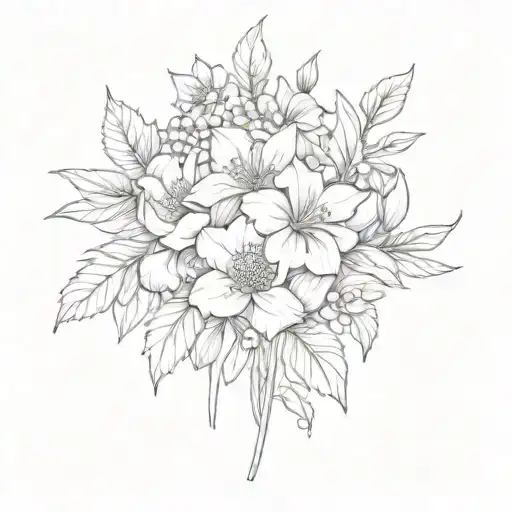 October January March Birth Flower Bouquet