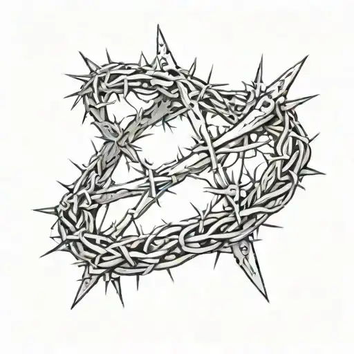 Crown Of Thorns With 3 Nails