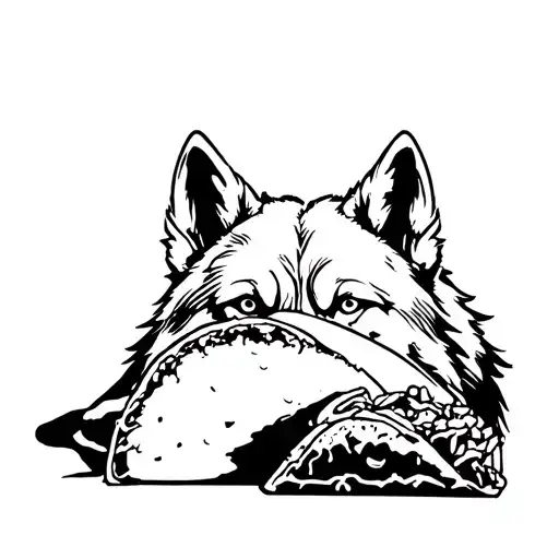 Wolf Eating A Taco