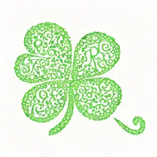 A Four Leaf Clover Made From The Following Letters R R F J
