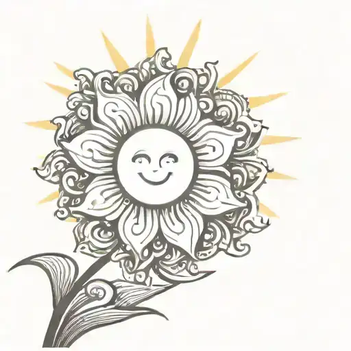 Sun With Sea And Wave An Lotto Flower