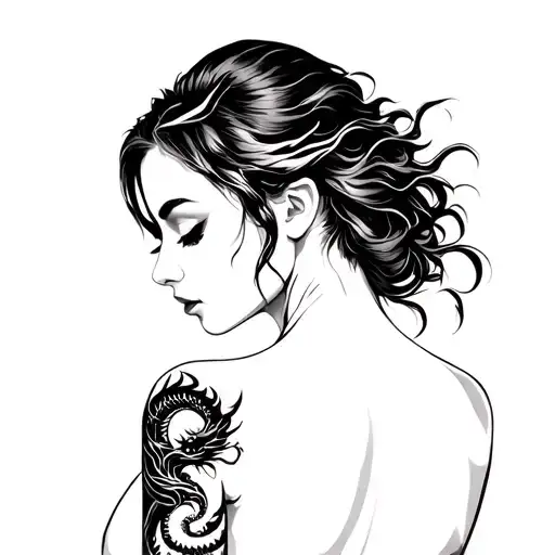 A Woman With A Dragon Tattoo On Her Sleeve