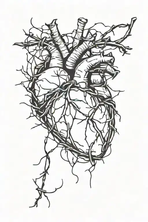 A Broken Heart With Barbed Wire Around It