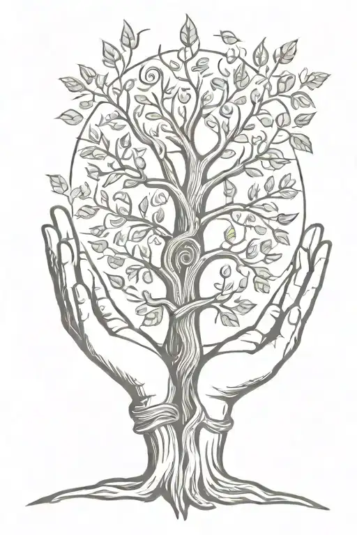 Tree Of Life Crossed Hands Giving Hands