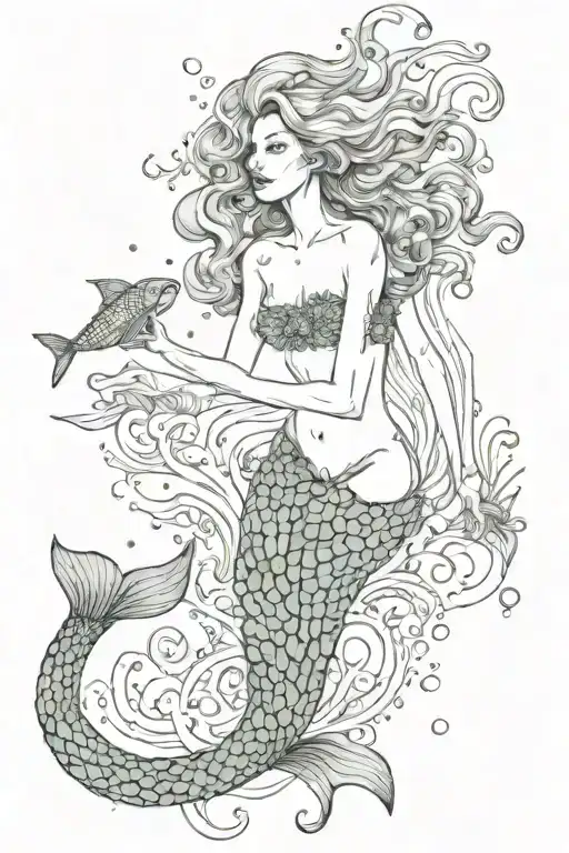 Surreal Mermaid Swimming