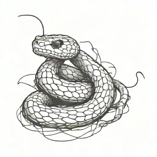 A Snake Wrapped With Barbed Wire