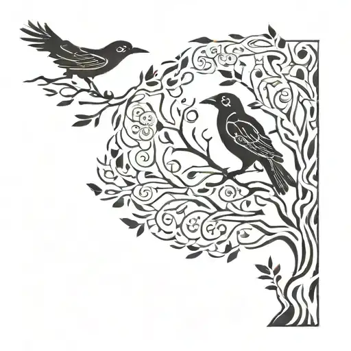 Tree Of Life With Raven Skellitons