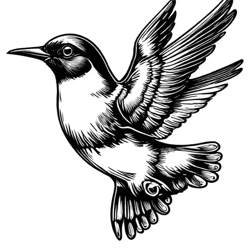 Swallow Bird On Inside Of Foot