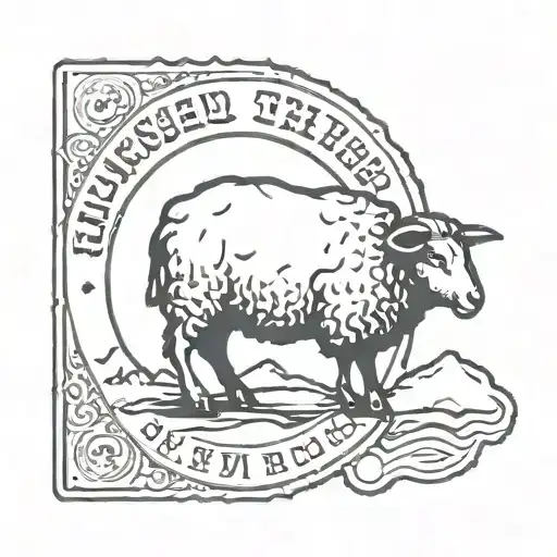 Travel Stamp With Sheep