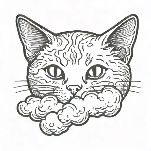 Cute Cat On A Cloud