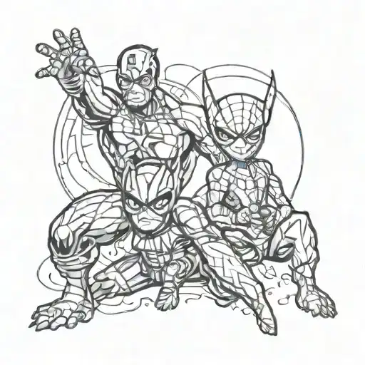 Matching Marvel Tatoos