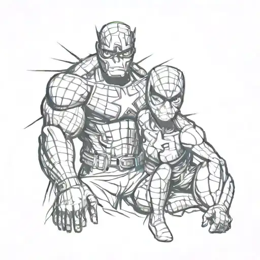 Matching Marvel Tatoos Seperate