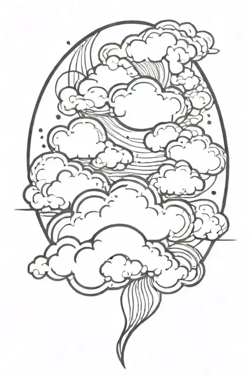 Heavenly Clouds Memorial Tattoo Incorporating Mom For Youngest Daughter Sapphire