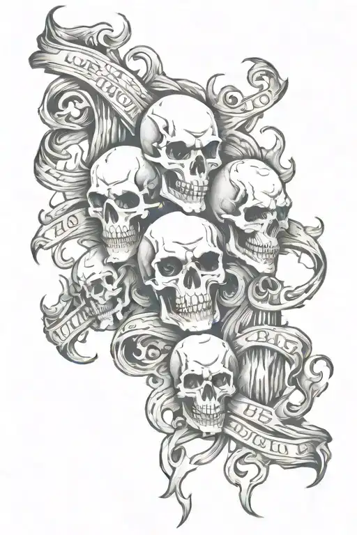 Skulls And Demons Wrapped Around The Word Loyalty Down Left Forearm