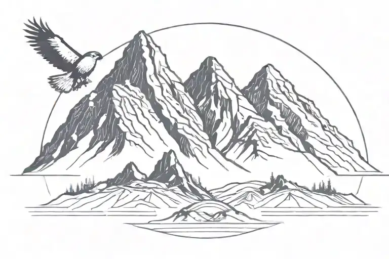 Mountain Line Inside Falcon Shape