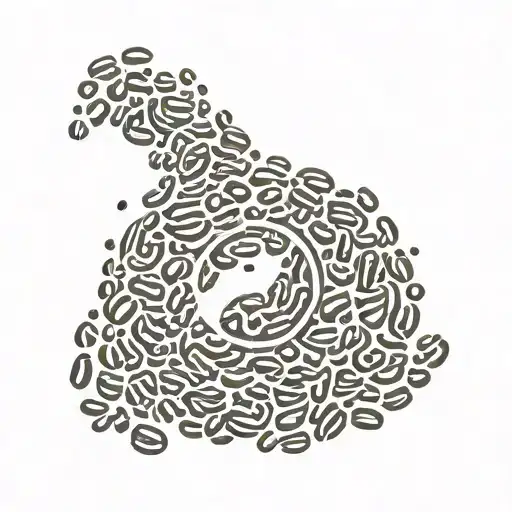 Coffee Beans Incorperated In The Yin Yang Symbol