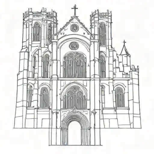 Goth Cathedral Tower Castle Front View