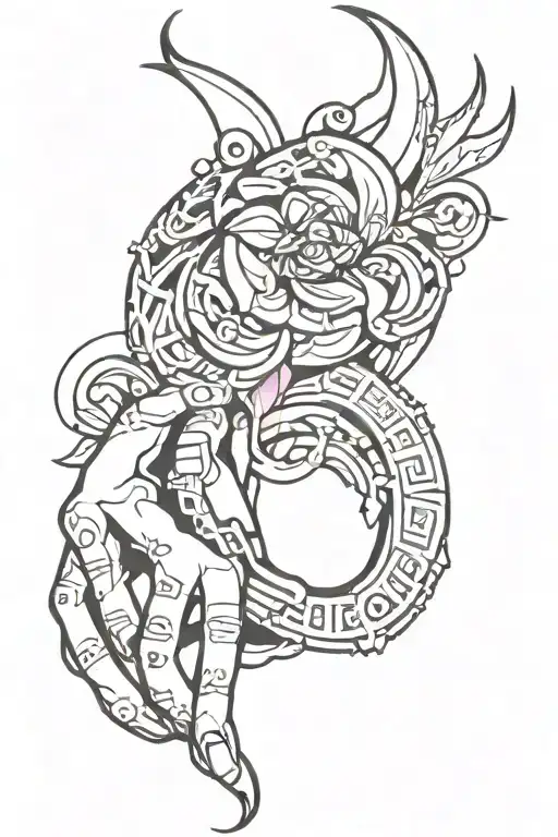 Sigilism Tattoo Black With Some Pink Arm And Hand