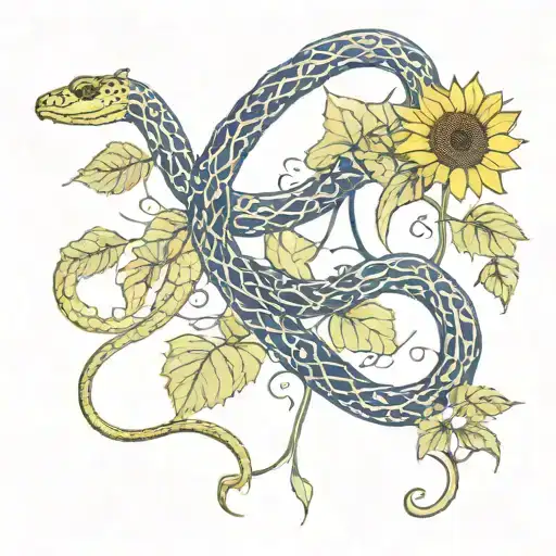 Sunflower Vines Waves And Snakes