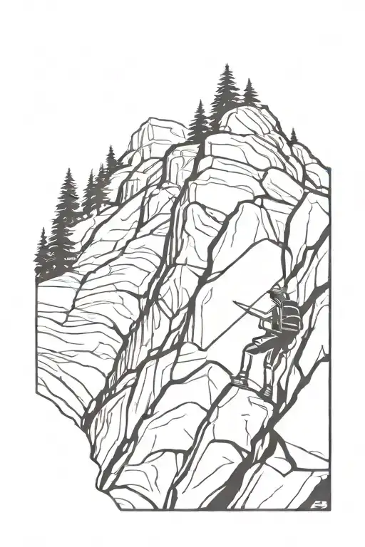 A Hiker Climbing A Waterfall With A Cricket Wicket At The Summit