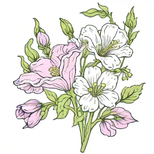 Sweet Pea And Daisy Flower