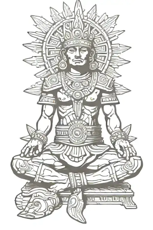 Aztec Warrior Meditating