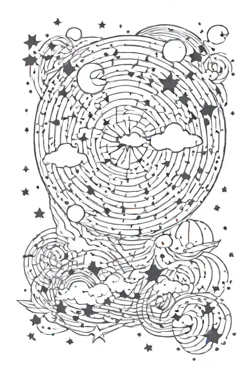 Moon Sky Filled With Constellations