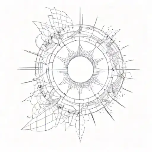 Sun And Lines Forming