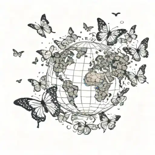 Globe With Butterflies Fluttering