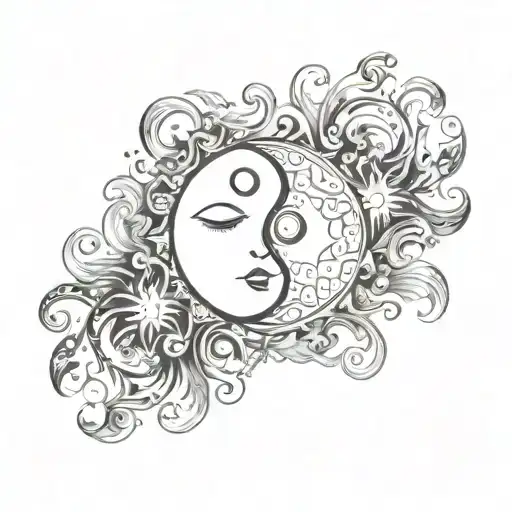 Sun And Moon As Ying And Yang