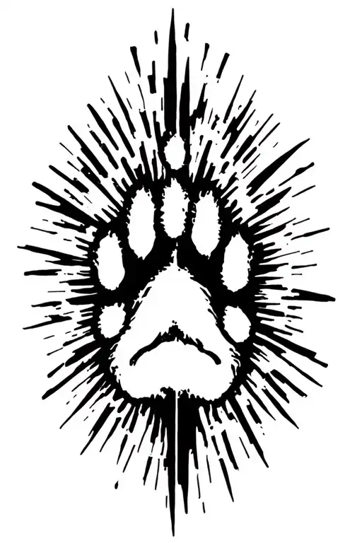 Dog Pawprint Surrounded By Energy