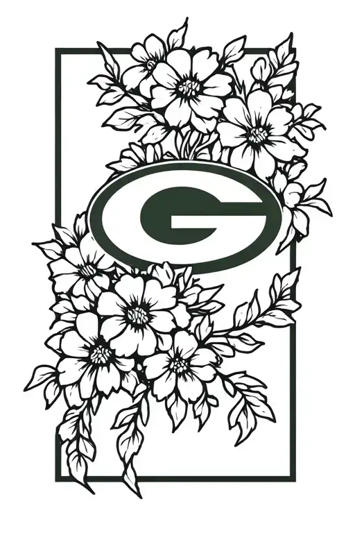 Packers Logo With Flowers And Vines Growing
