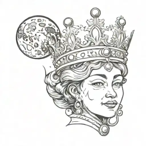 Moon With Queen Crown