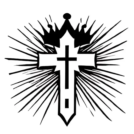 Cross Rosary With Crown Simple Background