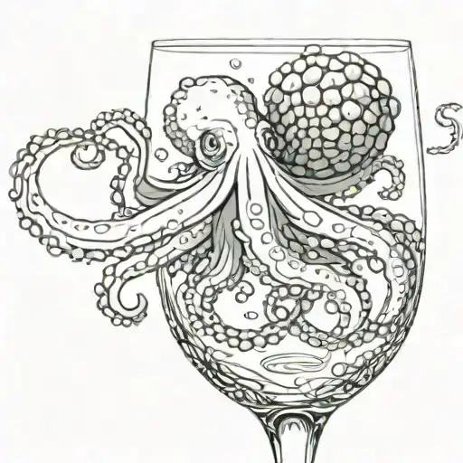 Octopus In A Glass Of Wine