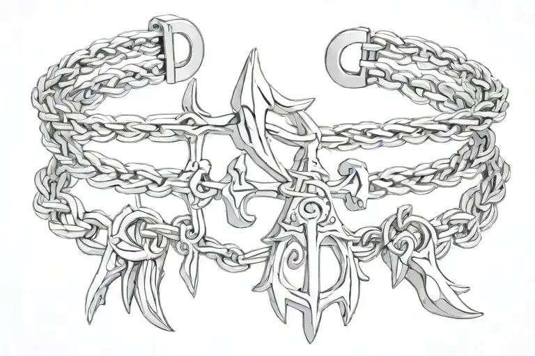 Trident And Ear Bracelet