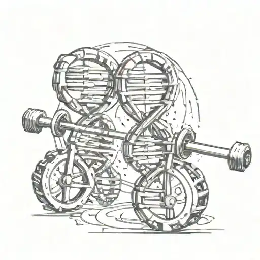 Dna Double Helix Intertwined With Barbell Weights