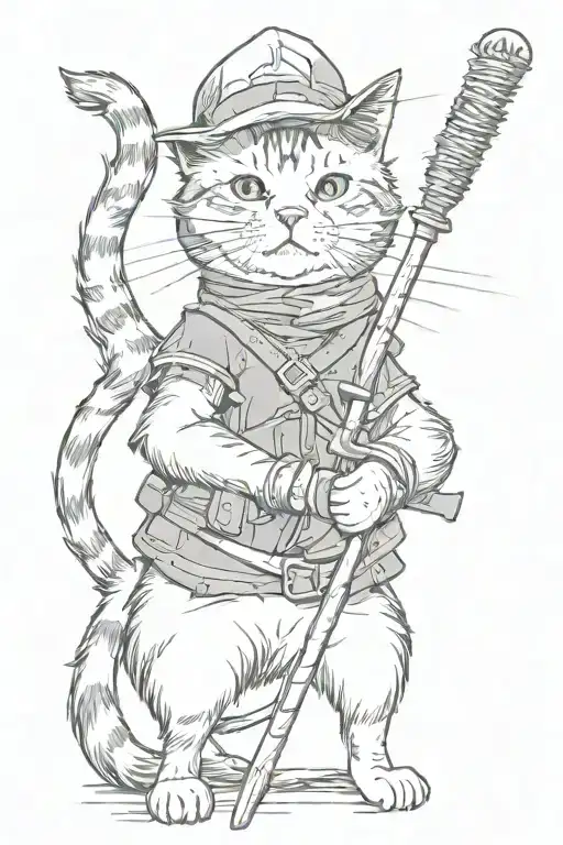 Cat With A Sward